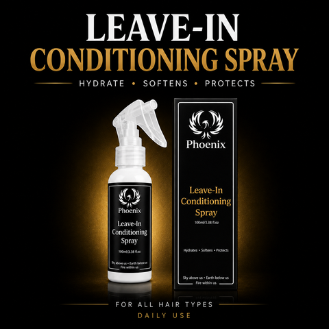 Phoenix Leave-In Conditioning Spray 100 ml met verpakking – hydrateert, verzacht en beschermt het haar, geschikt voor alle haartypes.