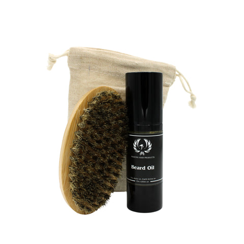 Baard Olie en baardborstel set